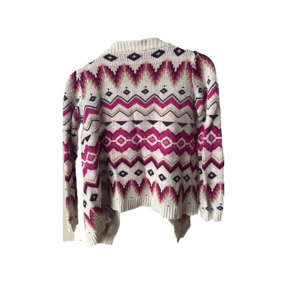 Gymboree Girls Pink Gold Cardigan Size 10-12‎ Chevron Aztec Warm Winter Cozy